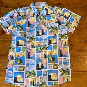 RSVLTS teenage mutant ninja turtles button up shirt. Xl